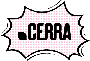 CERRA Logo on Comic book themed shape